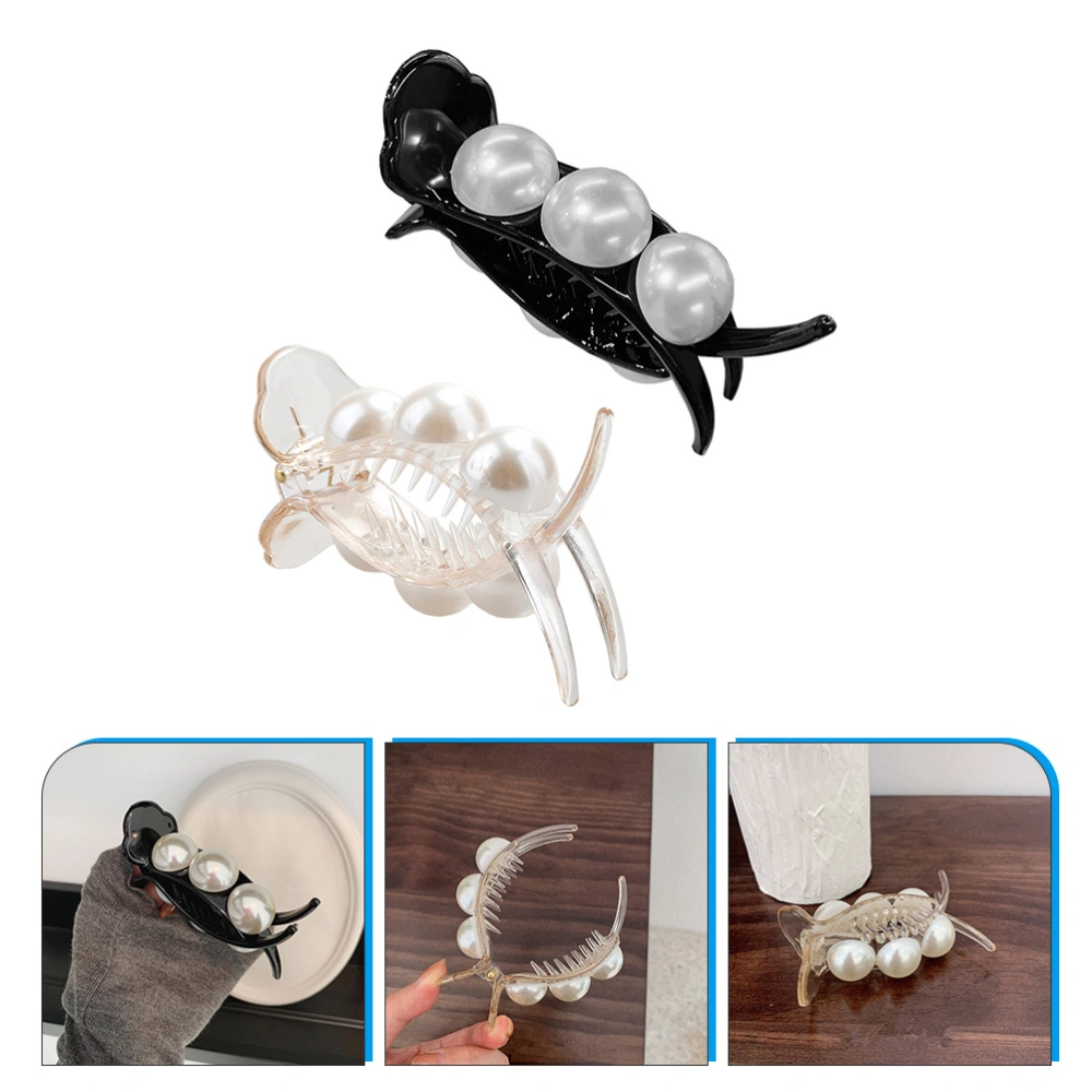 4Pcs Pearls Hair Claw Clips Back Hair Clip Ponytail Holder Hair Styling Tools