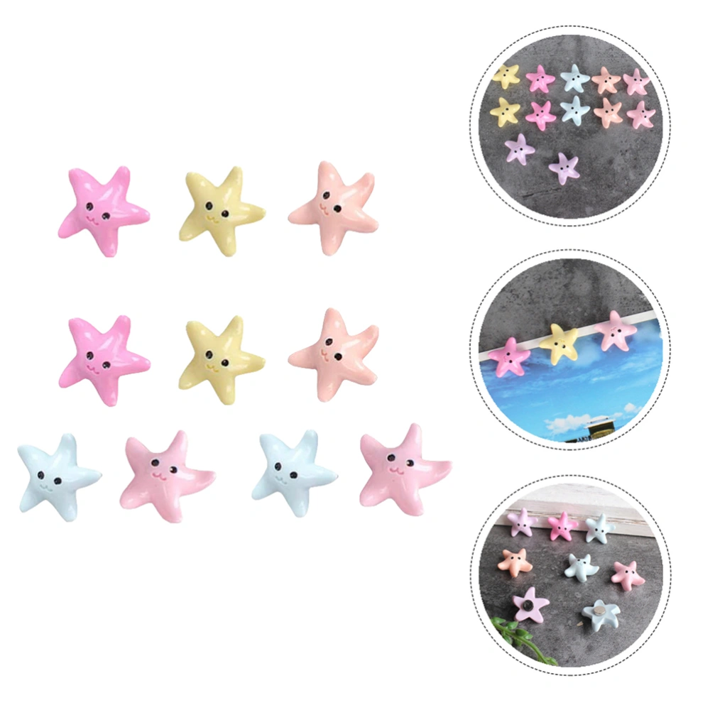 10pcs Resin Sea Star Refrigerator Stickers Lovely Fridge Stickers (Random Color)