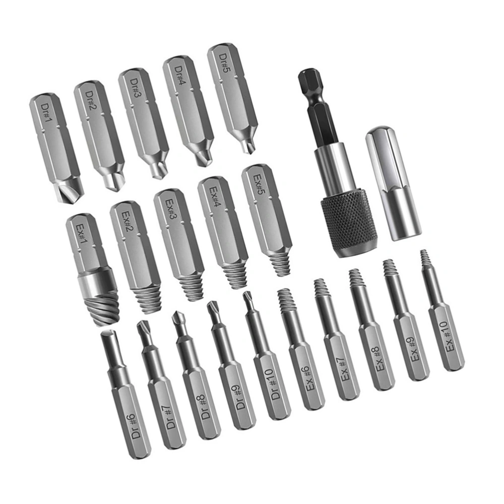 1 Set/22PCS Damaged Screw Remover Set with Bit Holder and Drill Bit Extractor