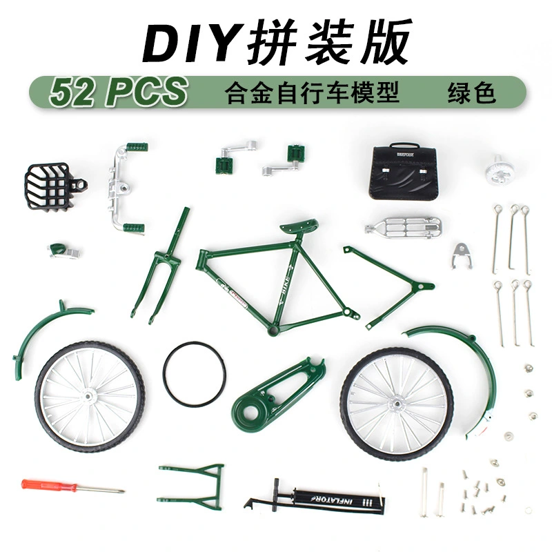 1 Set of Self-assembly Bicycle Model Vintage Style Small Bike Statue Diy Bike Model Accessory