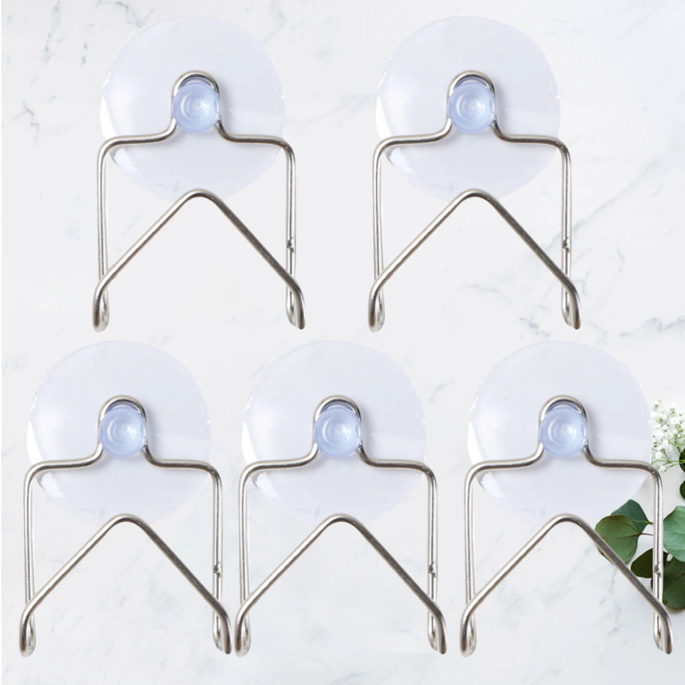 5PCS Basin Sponge Rack Stainless Steel Suction Cup Drain Cleaning Cloth Shelf Sponge Holder