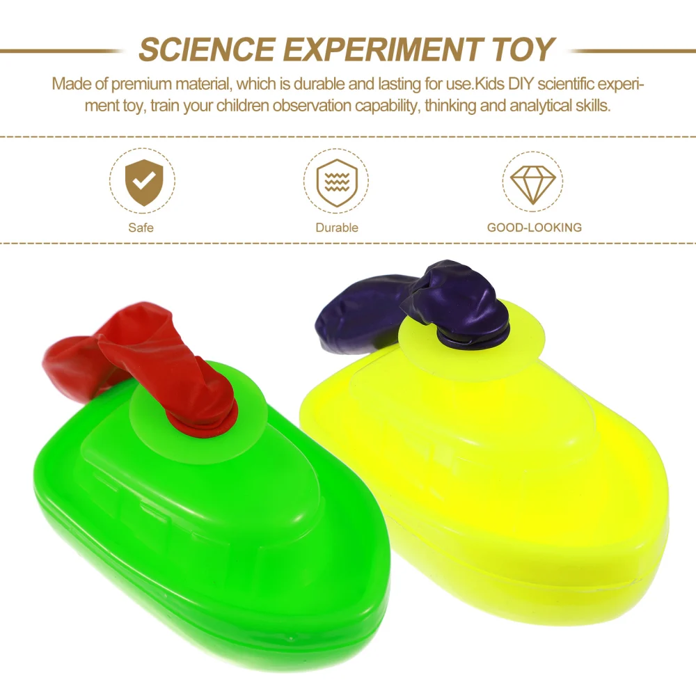 1 Set/3pcs DIY Balloon Recoil Boat DIY Experimental Device for Kids (Random Color)