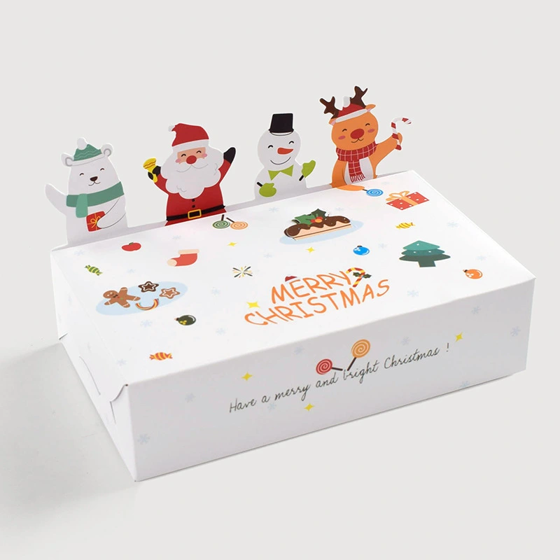 10pcs  Christmas Festival Candy Boxes Gift Wrapping Box Small Gift Box Holiday Goodie Paper Boxes