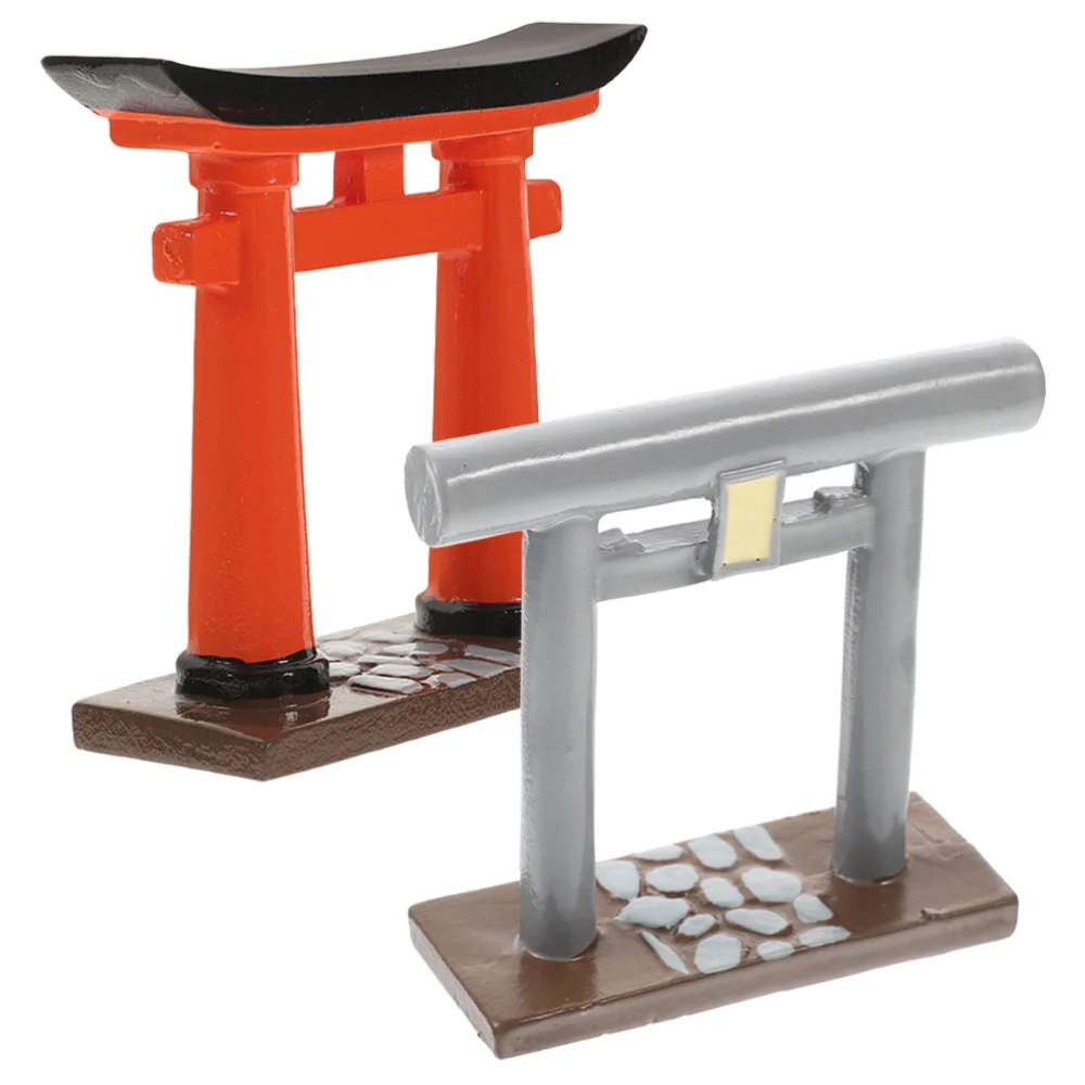 2pcs Japanese Miniature Gate Model Resin Torii Craft Decorative Mini Torii Ornament