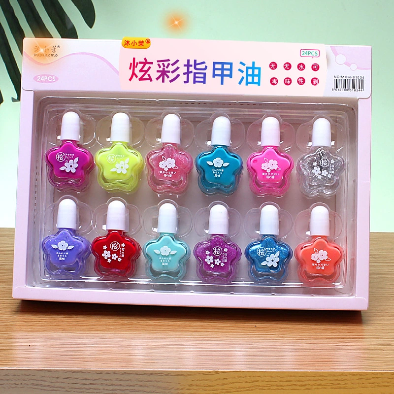 12pcs Kids Nail Polish Bright Color Nail Polish Water-Based Nail Polish Peel-Off Quick Dry Nail Polish