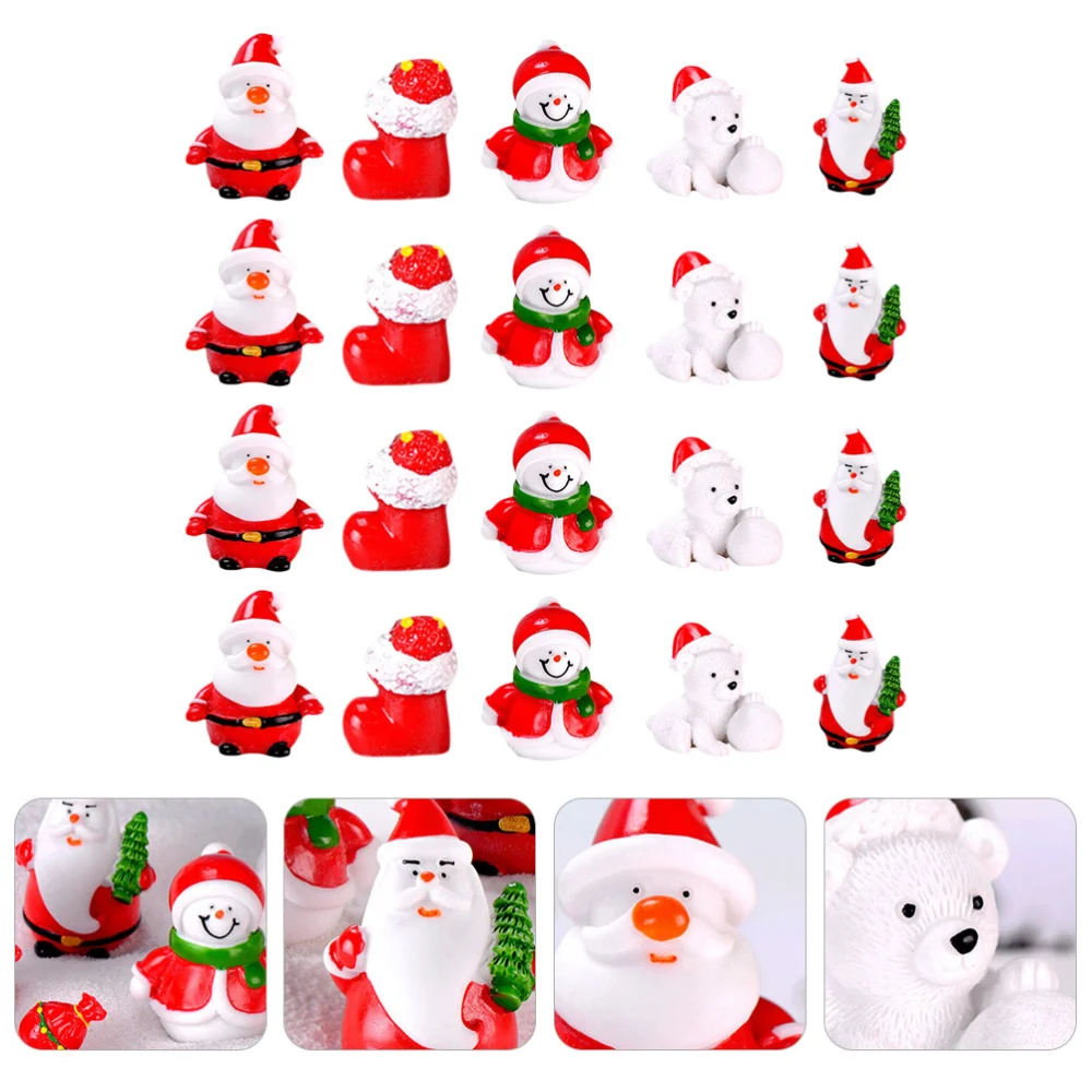 20pcs Miniature Christmas Accessories Mini House Figurines Mini House Decor