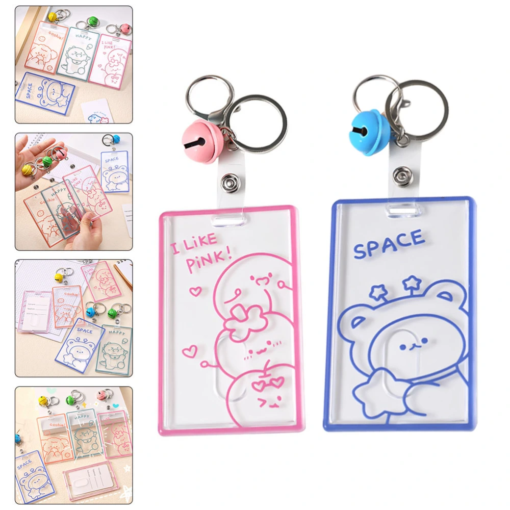 2pcs Acrylic ID Cards Badge Holders Cards Sleeves Business Cards Work Cards Protectors