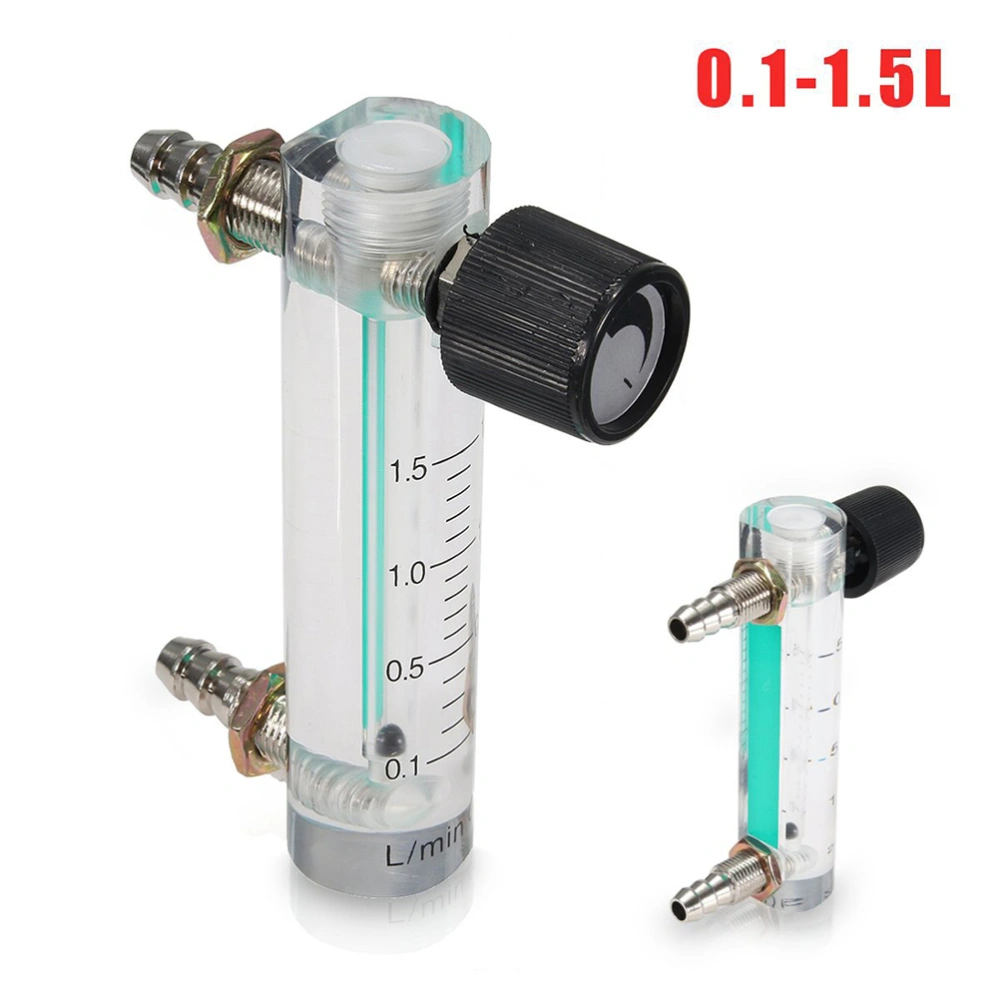 Oxygen Generator Flow Meter Ozone Flow Meter Oxygen Flow Meter Flowmeter with Control (Transparent 0.1-1.5 L/min 93mm)