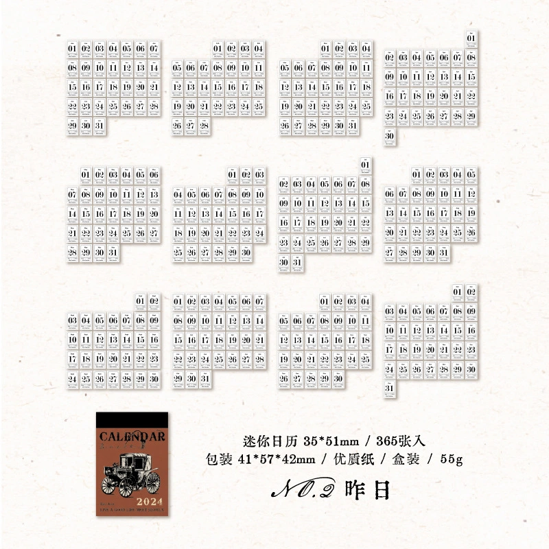 1 Book of Mini Retro Calendar Miniature Tearable Calendar Standing Calendar 2024 Tabletop Calendar