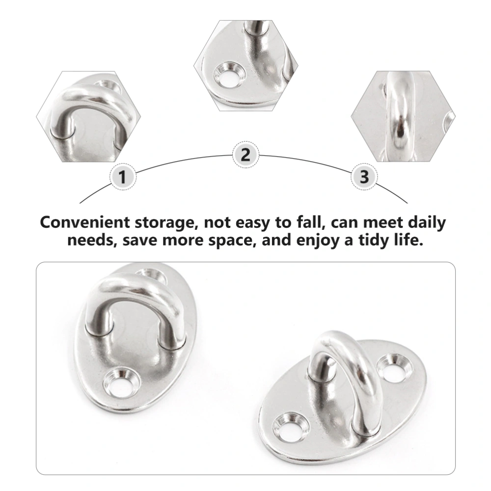 15pcs Stainless Steel Hook Thickened Load-bearing Fixed Pull Ring Storage Hook