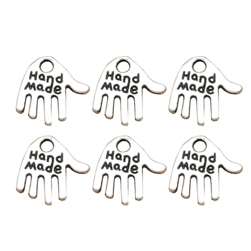 50pcs Alloy Tiny Hand Pendants Charms DIY Jewelry Making Accessory for Necklace Bracelet (Antique Silver)