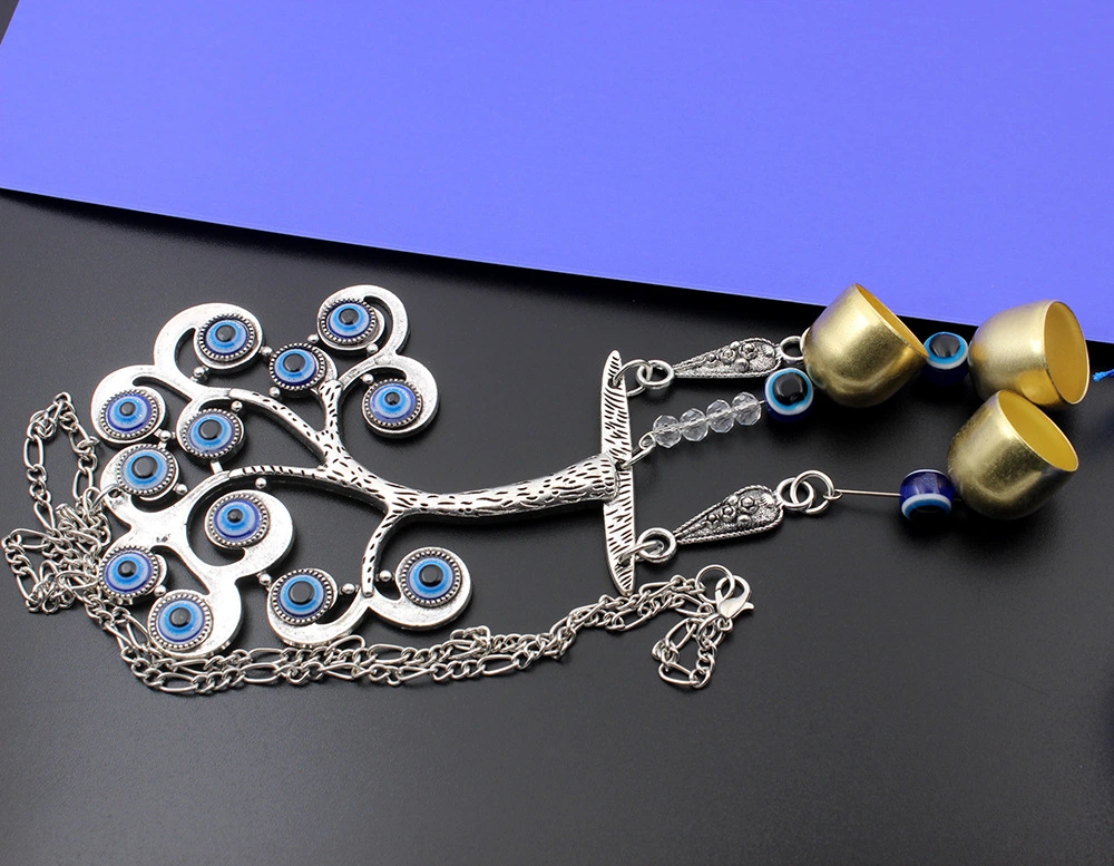 Evil Eye Hanging Ornament Evil Eye Hanging Car Ornament with Bells Evil Eye Tree Shape Car Decor