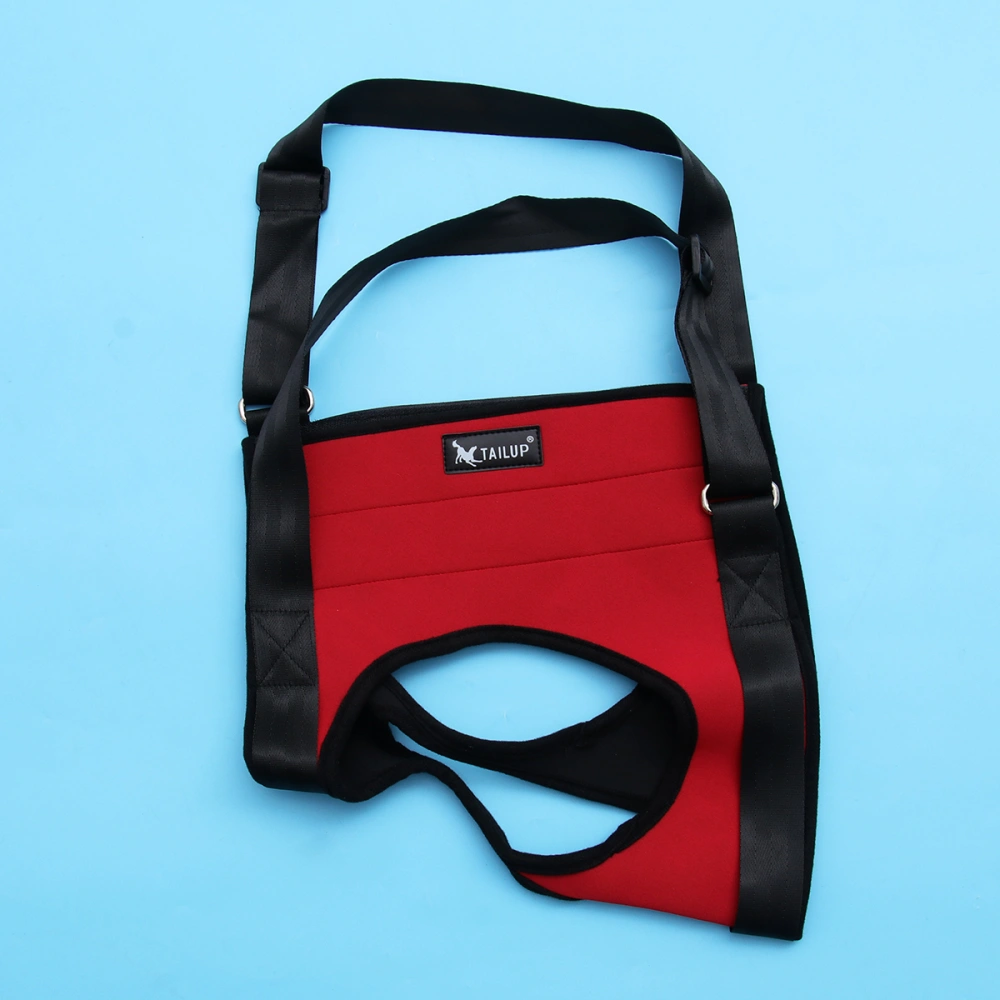 Portable Elderly and Sick Dog Lift Support Auxiliary Belt Assist Sling for Back Legs - Size L (Red)