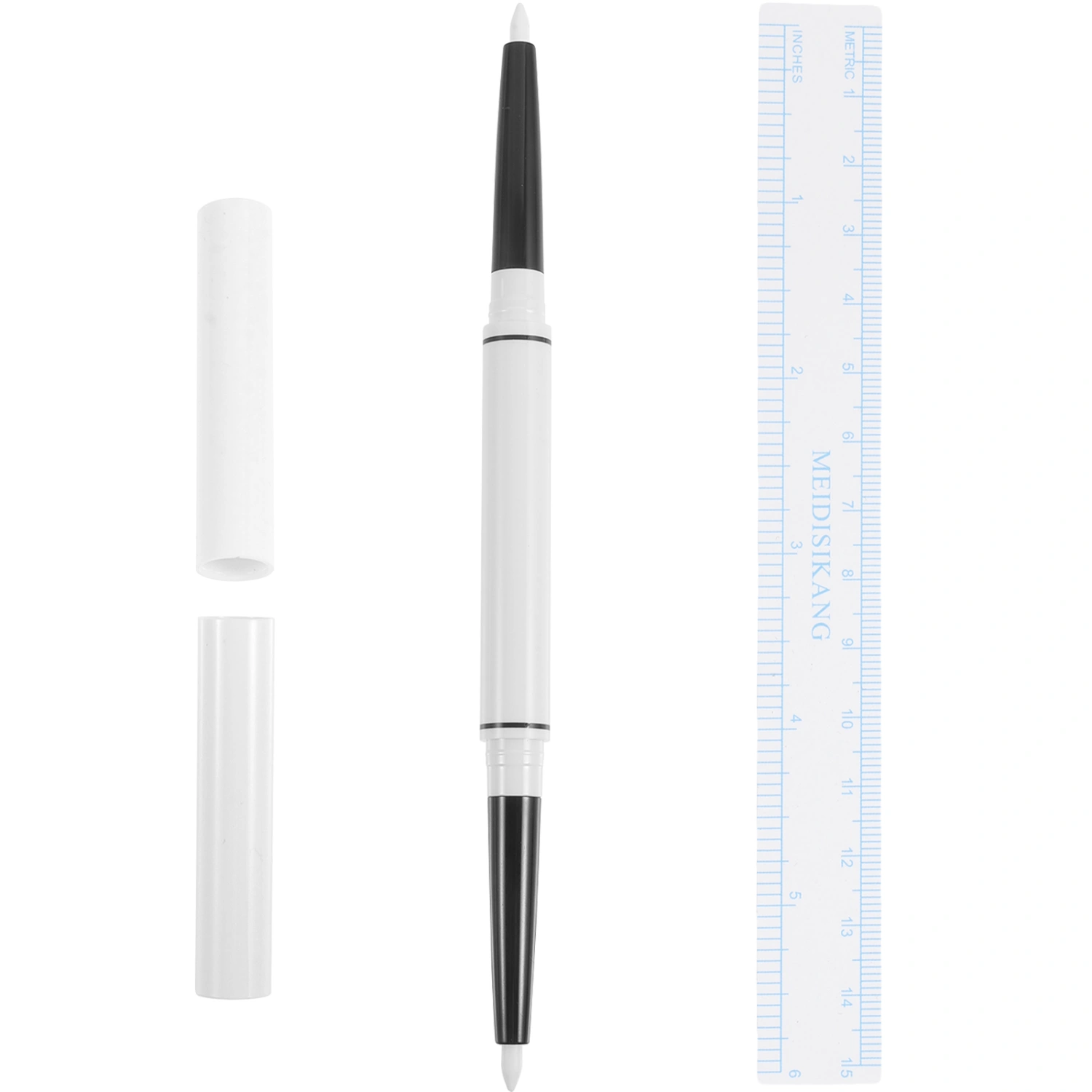 1 Set Skin Position Pen Tattoo Marking Pen Permanent Eyebrow Marker Pen Skin Marker Pen with Ruler