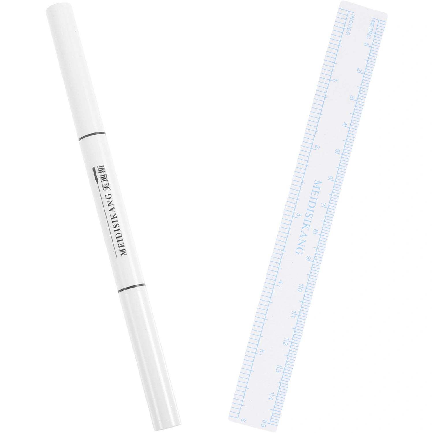 1 Set Skin Position Pen Tattoo Marking Pen Permanent Eyebrow Marker Pen Skin Marker Pen with Ruler