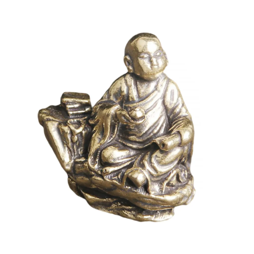 Brass Buddha Sculpture Monk Buddha Statue Religious Buddha Shape Decoration