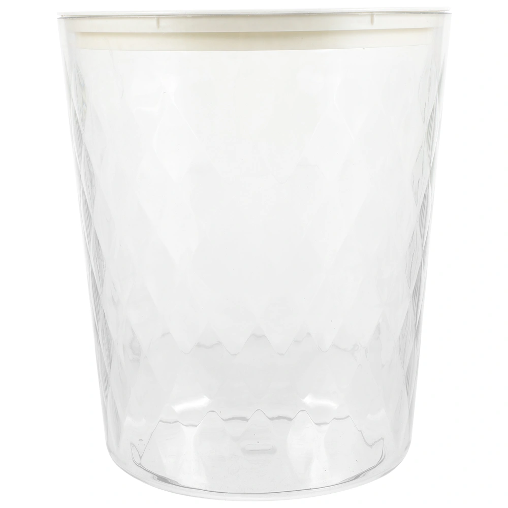 Transparent Decorative Trash Bin Bathroom Garbage Can Kitchen Rubbish Container