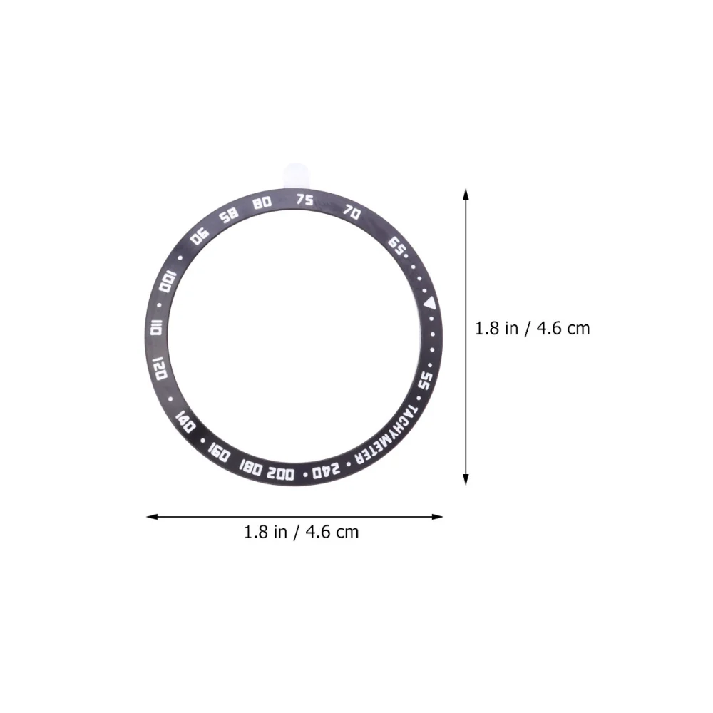 46mm Metal Watch Ring Protective Steel Ring Classic Bezel Cover Ring Compatible for S3 Frontier/Galaxy Watch (E Style Black Rings White Letter)