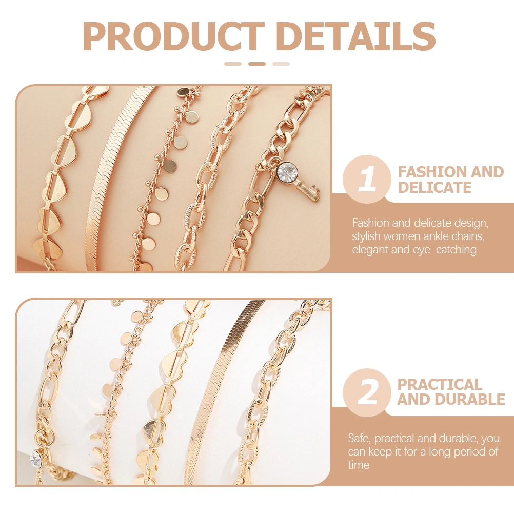 Women Anklet Alloy Ankle Chain Ankle Bracelets Foot Chain Ankle Jewelry Decor