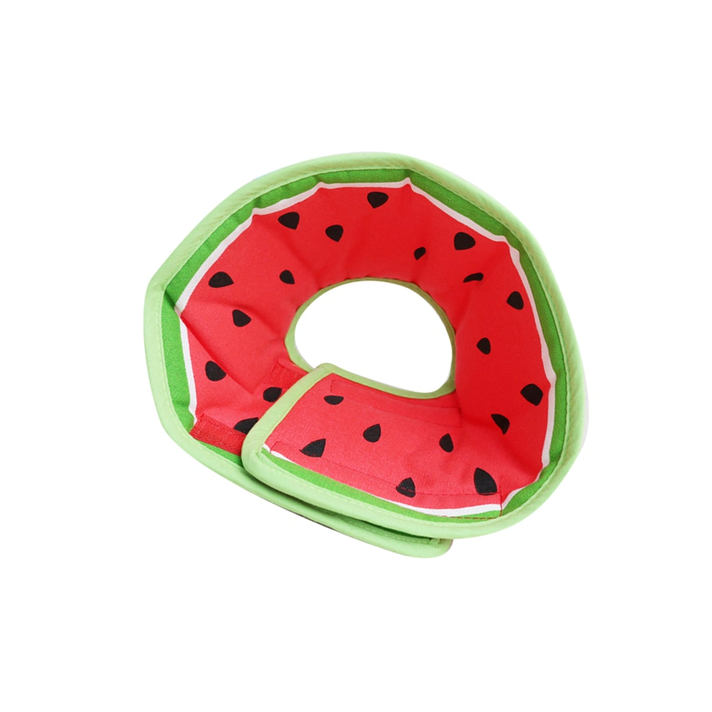 Pet Fruit Design Neck Collar Anti-bite Anti-Scratch Puppy Recovery Ring Pet Dog Neck Circle Post Surgery Wound Healing Ring (Size S, Watermelon)