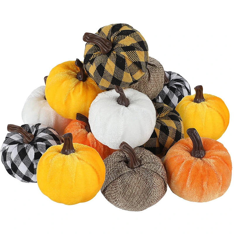 6pcs Fake Pumpkins Thanksgiving Harvest Party Artificial Pumpkin Ornaments Foams Pumpkins for Fall