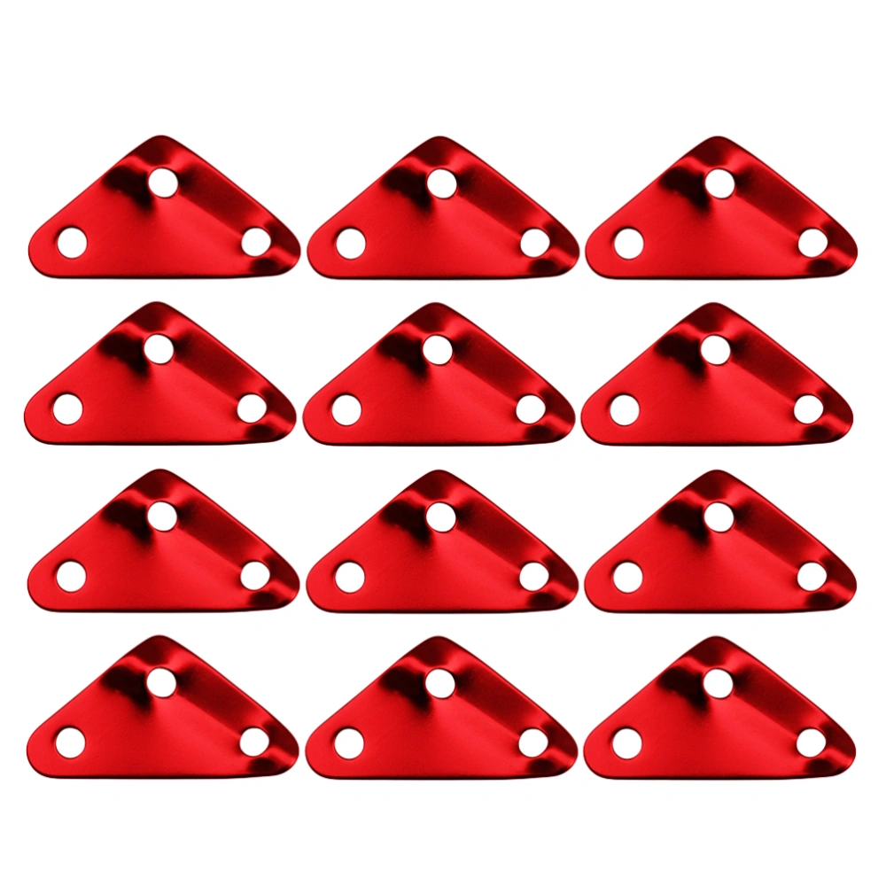 12pcs Triangle Aluminum Alloy Camping Wind Rope Buckle Tent Windstopper Rope Adjusters Cord Buckles Tightening Hooks Tent Rope Fastener (Red)