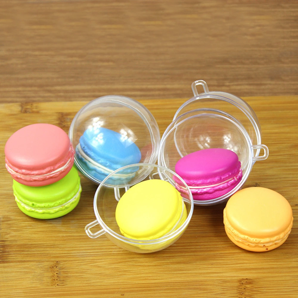 15pcs Transparent Macarons Storage Ball Plastic Candy Packing Box Party Supplies for Home Wedding Christmas (5cm)