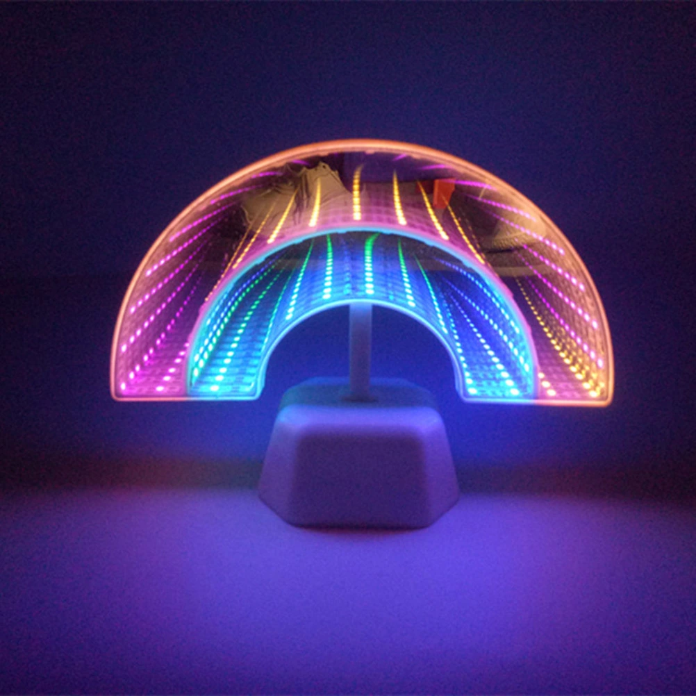 LED Rainbow Mirror Lights Double-sided Tunnel Lamp Decorative Night Light for Bedroom