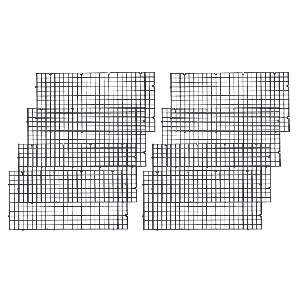 8pcs Plastic Fish Tank Isolation Divider Filter Grid Plate Patition Board Aquarium Net Divider Holder Segregation Board (Black)