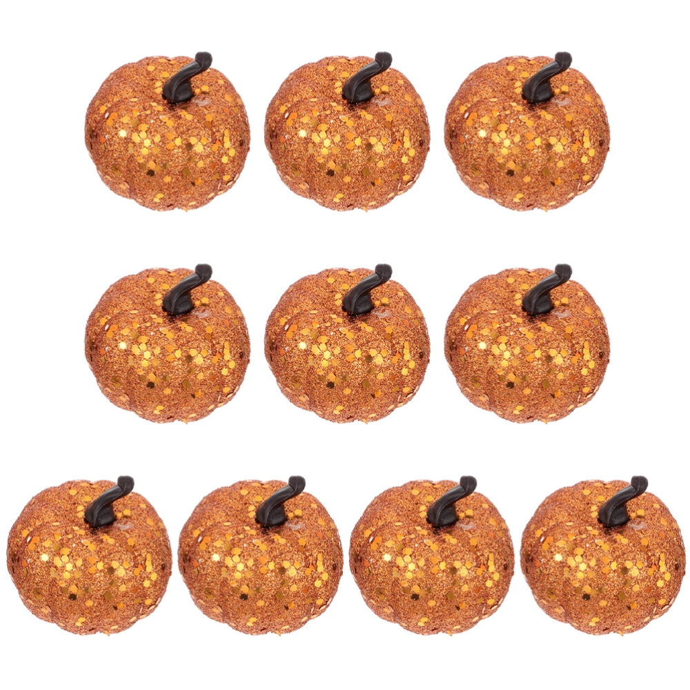 10pcs Halloween Pumpkins Fall Harvest Pumpkin Ornaments Artificial Foams Pumpkin