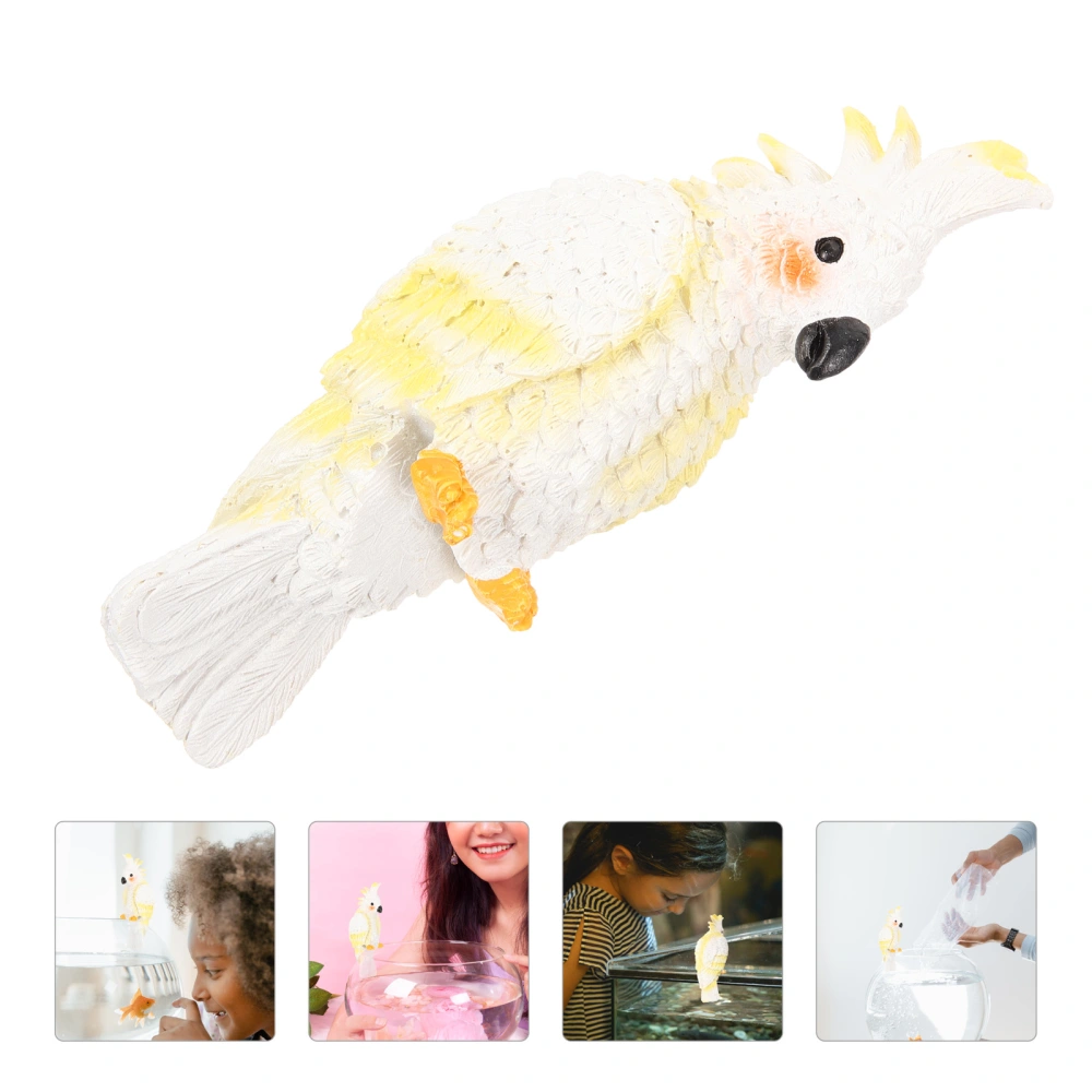 Cute Parrot Figurine Aquarium Side Hanging Ornament Small Fish Bowl Decoration