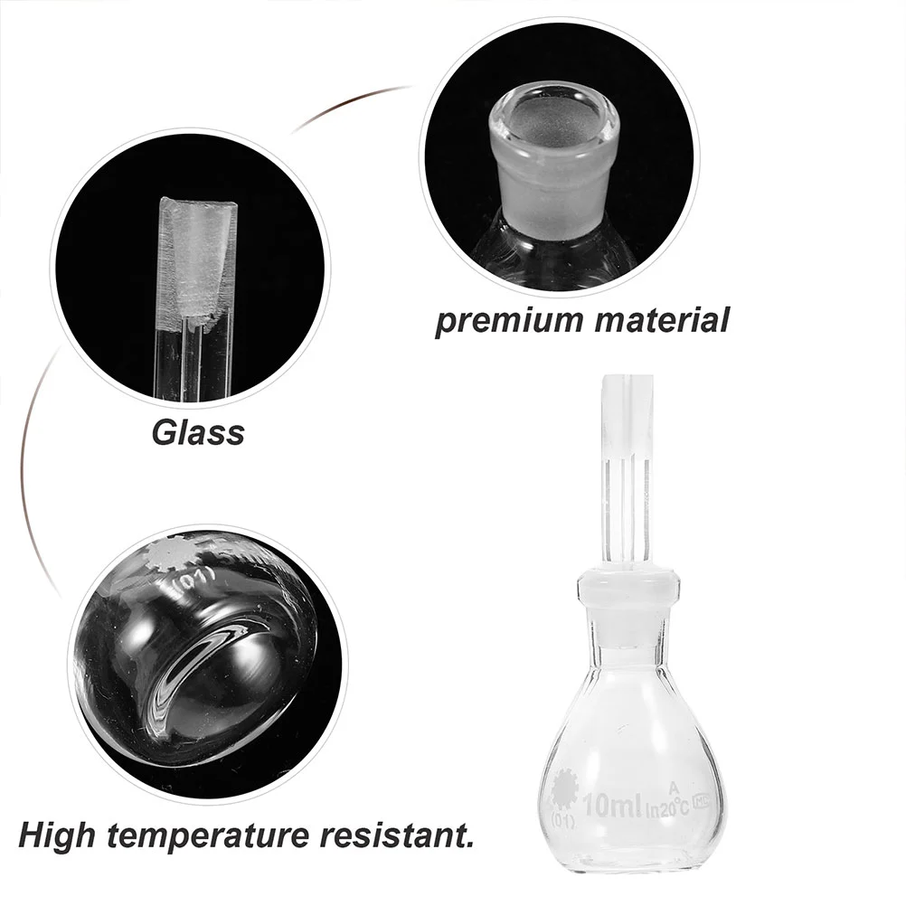 Laboratory Glass Pycnometer Reagent Bottle Glass Bottle Liquid Storage Bottle with Stopper