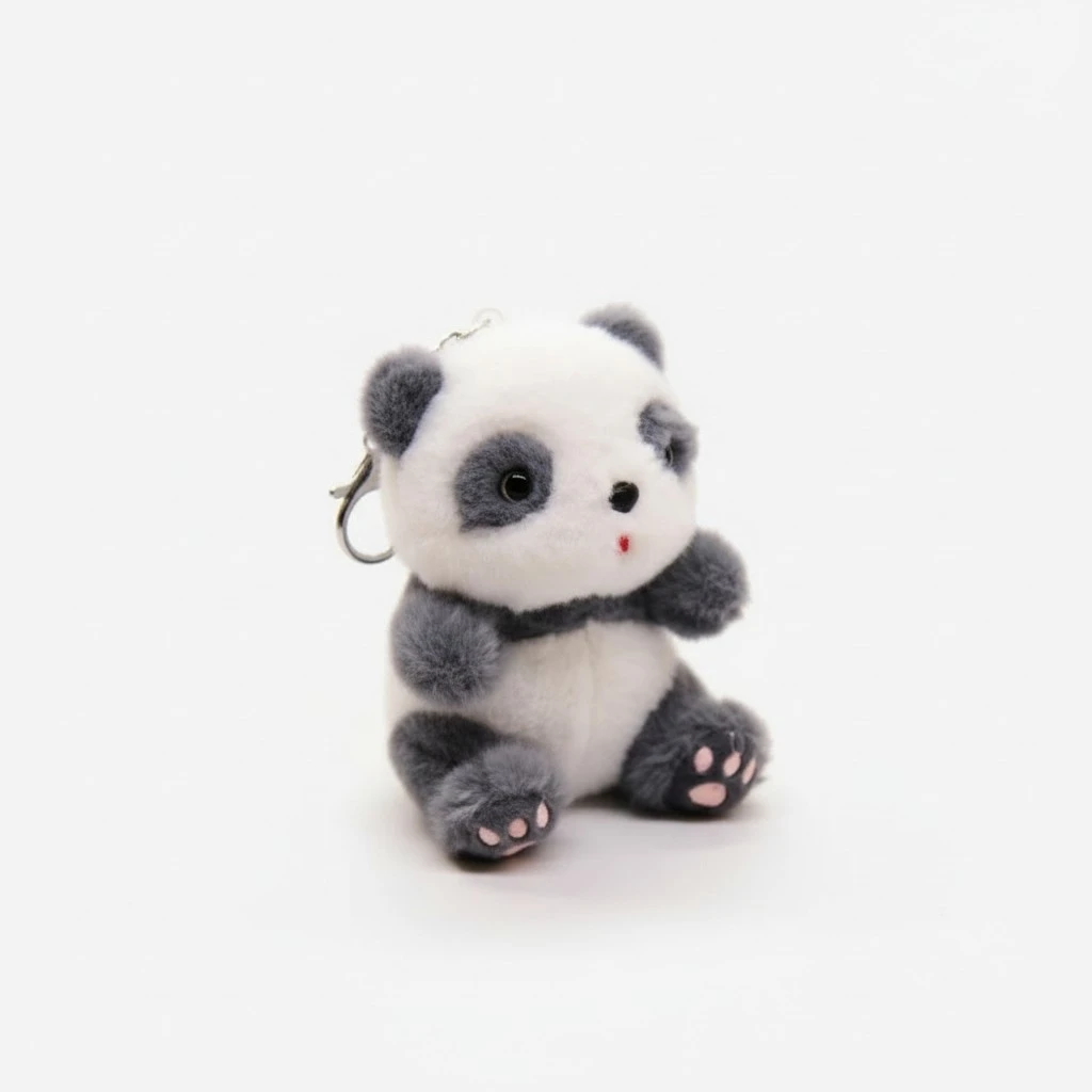Panda Keyring Adorable Plush Panda Keychain Handbag Charm Keychain Bag Pendant Accessory