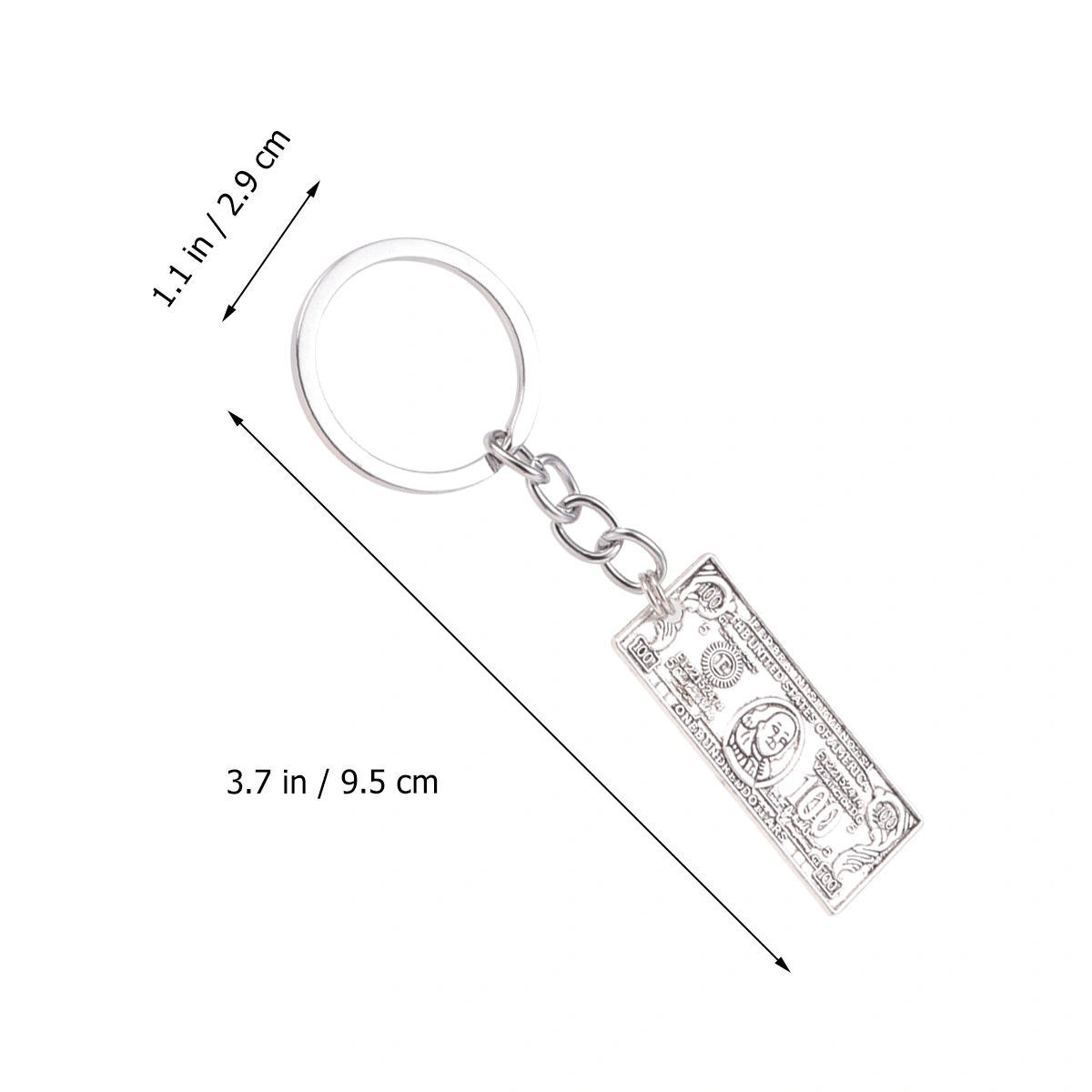 Creative Dollar Keychain Decorative 100 Dollar Shape Keyring Key Chain Pendant for Women Men Kids