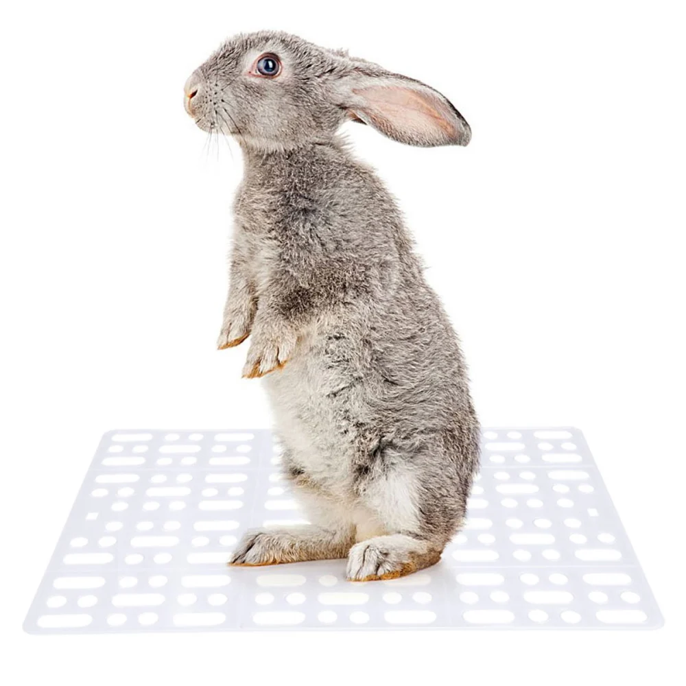 2 Pcs Rabbit Playpen Feet Plastic Mats for Cage Comes with 4 Fixed Tabs (White)