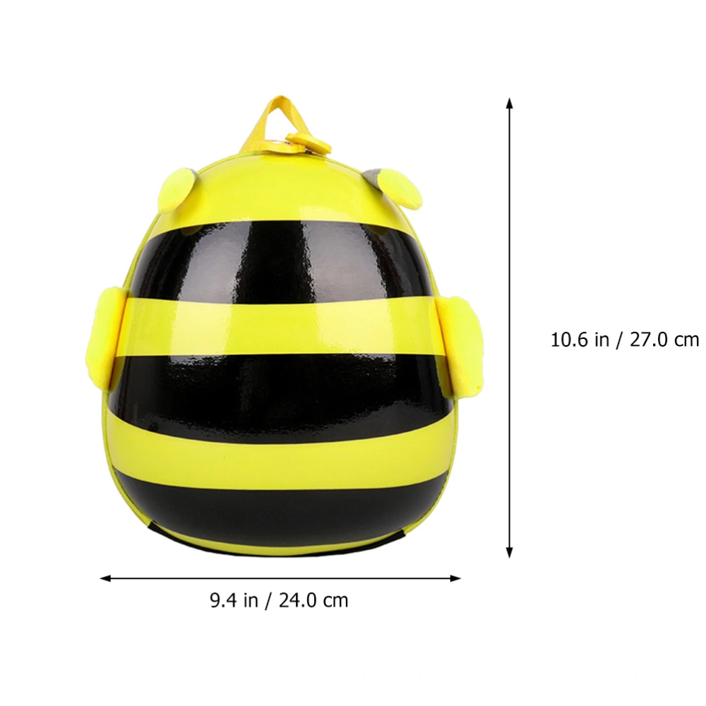 1Pc Children Backpack Portable Shoulders Bag Kids Bee Shaped Bookbag (Yellow)