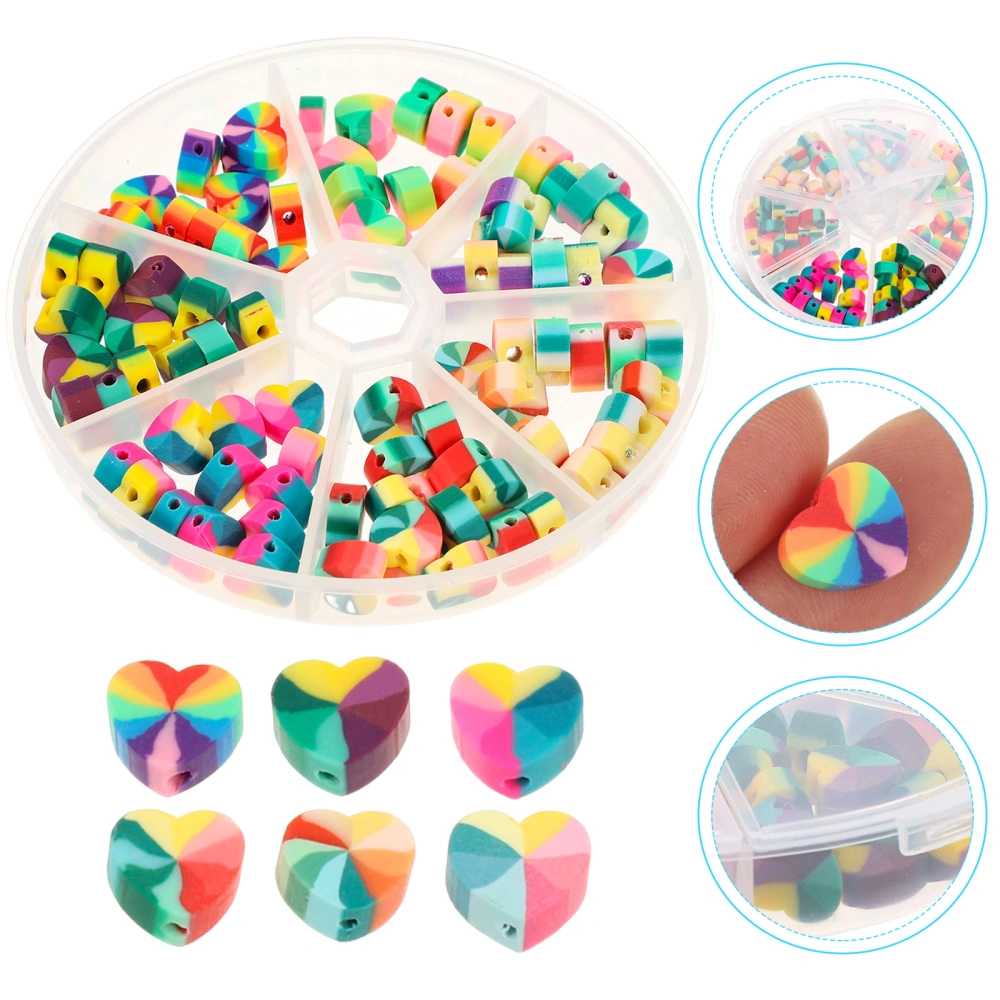 1 Box Polymer Clay Heart Shape Beads Heart Spacer Beads Heart Loose Beads for Diy Jewelry Making