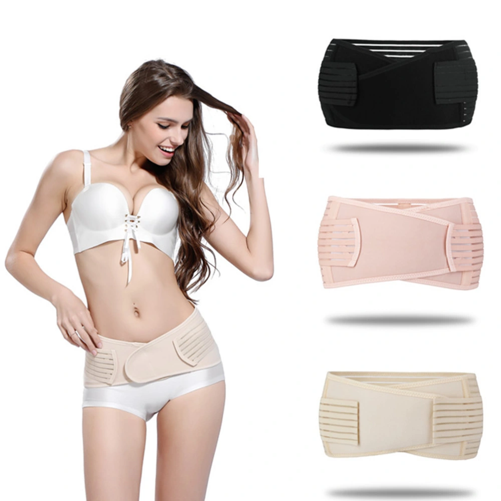 2pcs Postpartum Recovery Pelvic Correction Belt Adjustable Post Pregnancy Pelvic Correction Hip Shrink Support for Women (L Size, Skin Color + Beige)