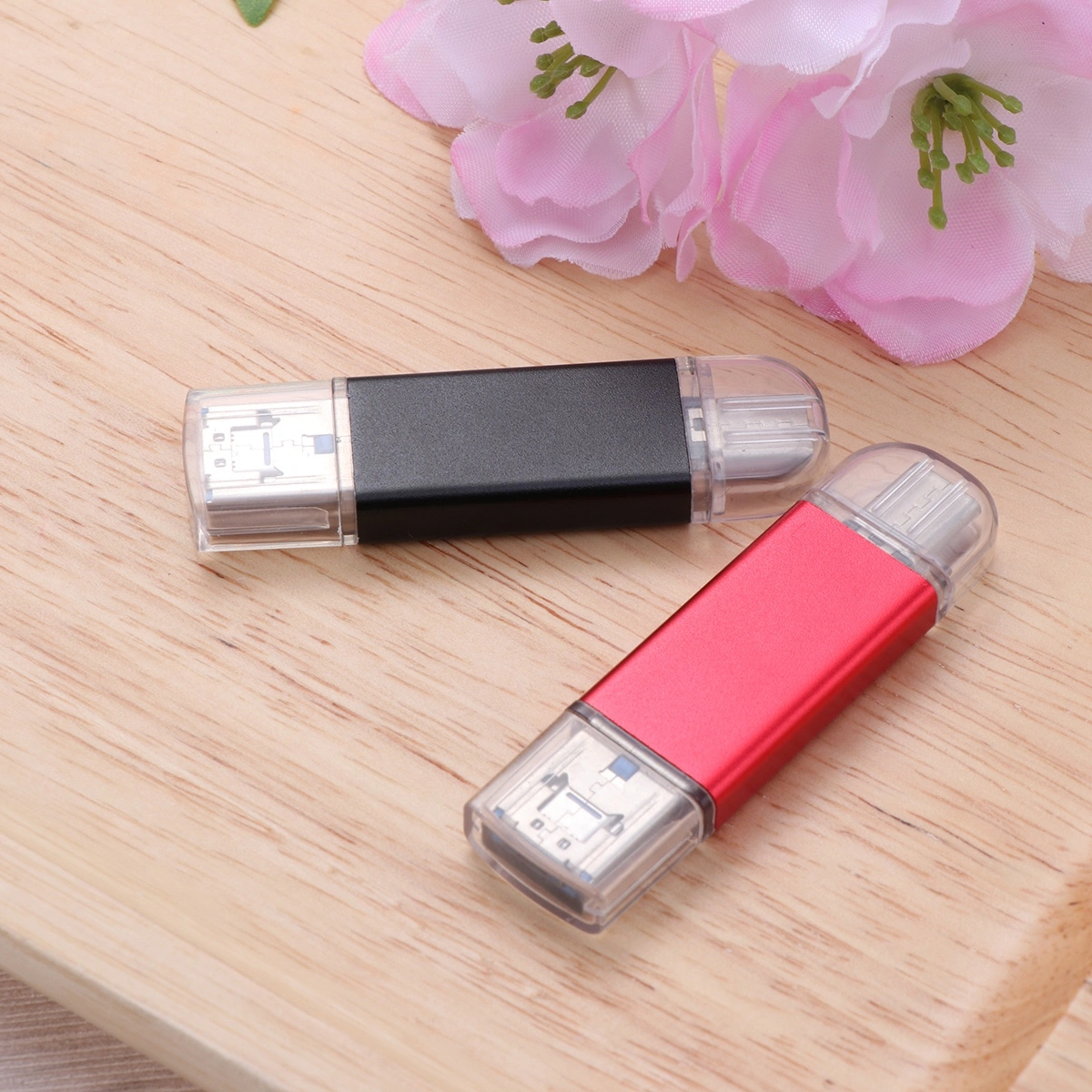 3 in 1 Multifunction USB 3.0 Flash Drive with USB Type-C and Micro USB Connectors for PC Smartphones and Tablets - Red (32GB)