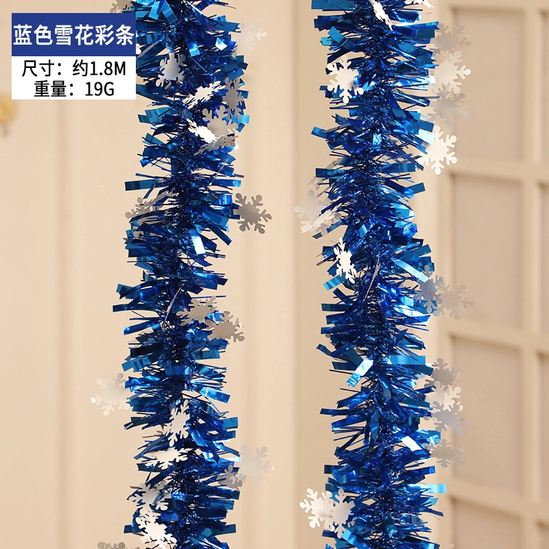 4pcs Christmas Snowflake Tinsel Garland Wall Hanging Garland Party Layout Snowflake Strip