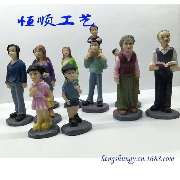 10Pcs Family People Figurines Resin People Statues People Figures Sand Table Family Collectible Figurines