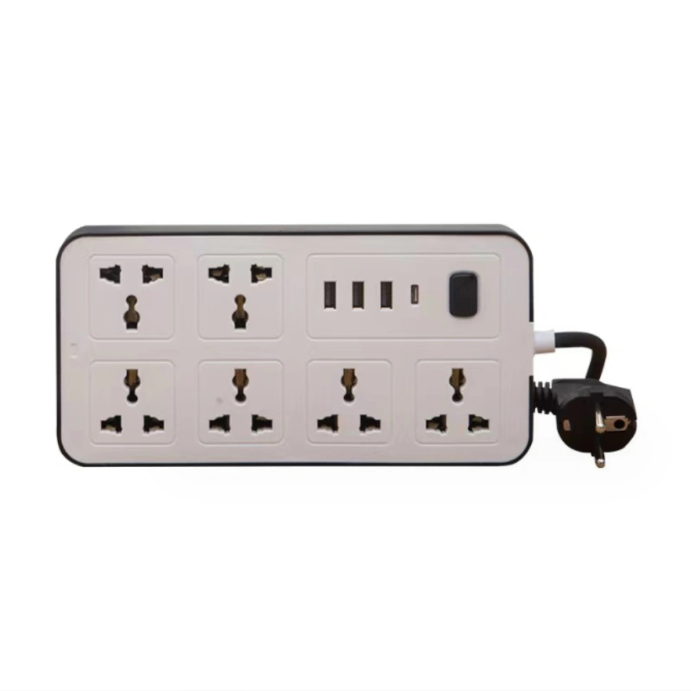 Flat Power Strip Extension Cable Multi Plug Outlet Extender with USB Charging Ports(UK Plug)