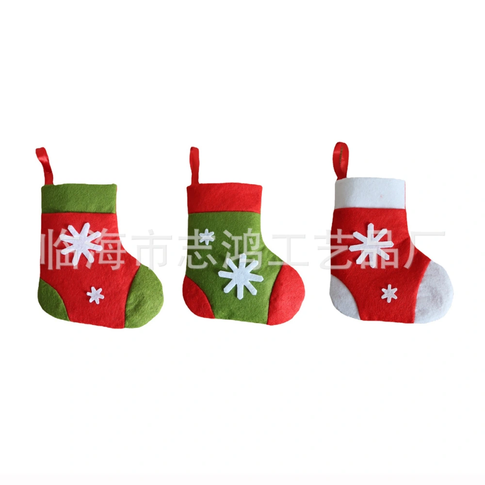 3Pcs Christmas Stocking Tableware Bag Xmas Tableware Holder Versatile Xmas Tree Pendant