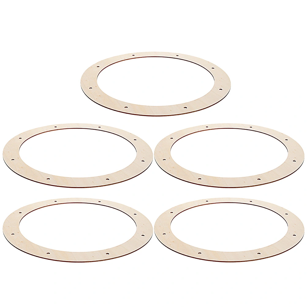 5pcs Wood Circle Wreath Frames Wreath Rings Floral Wreath Frames for Christmas