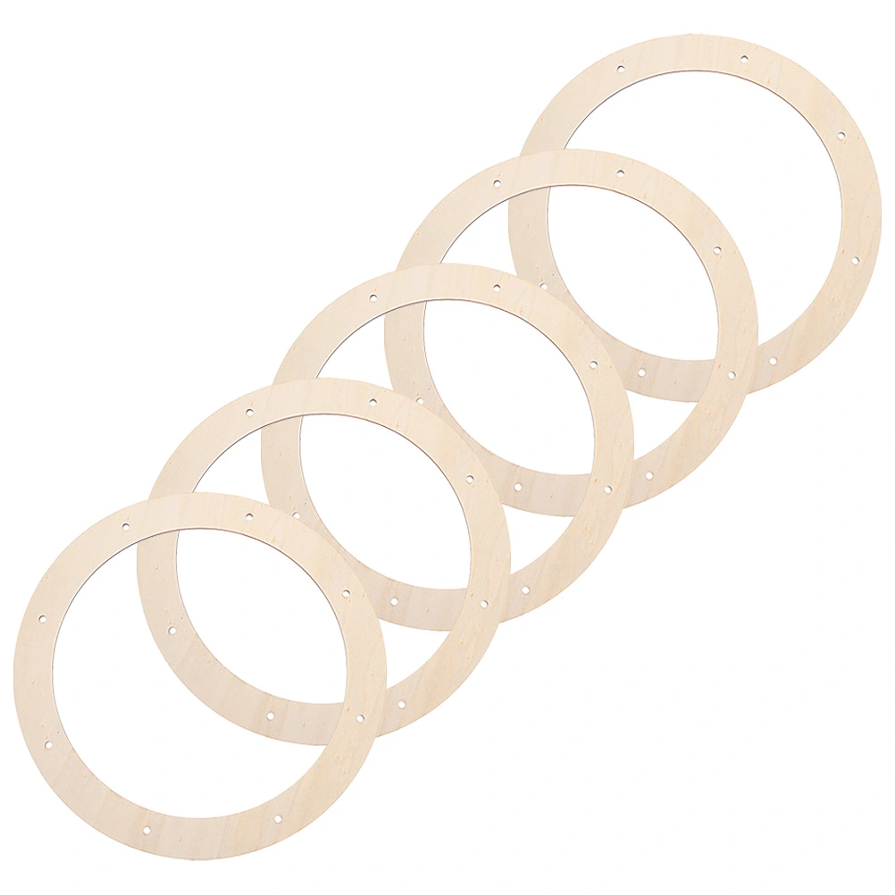 5pcs Wood Circle Wreath Frames Wreath Rings Floral Wreath Frames for Christmas