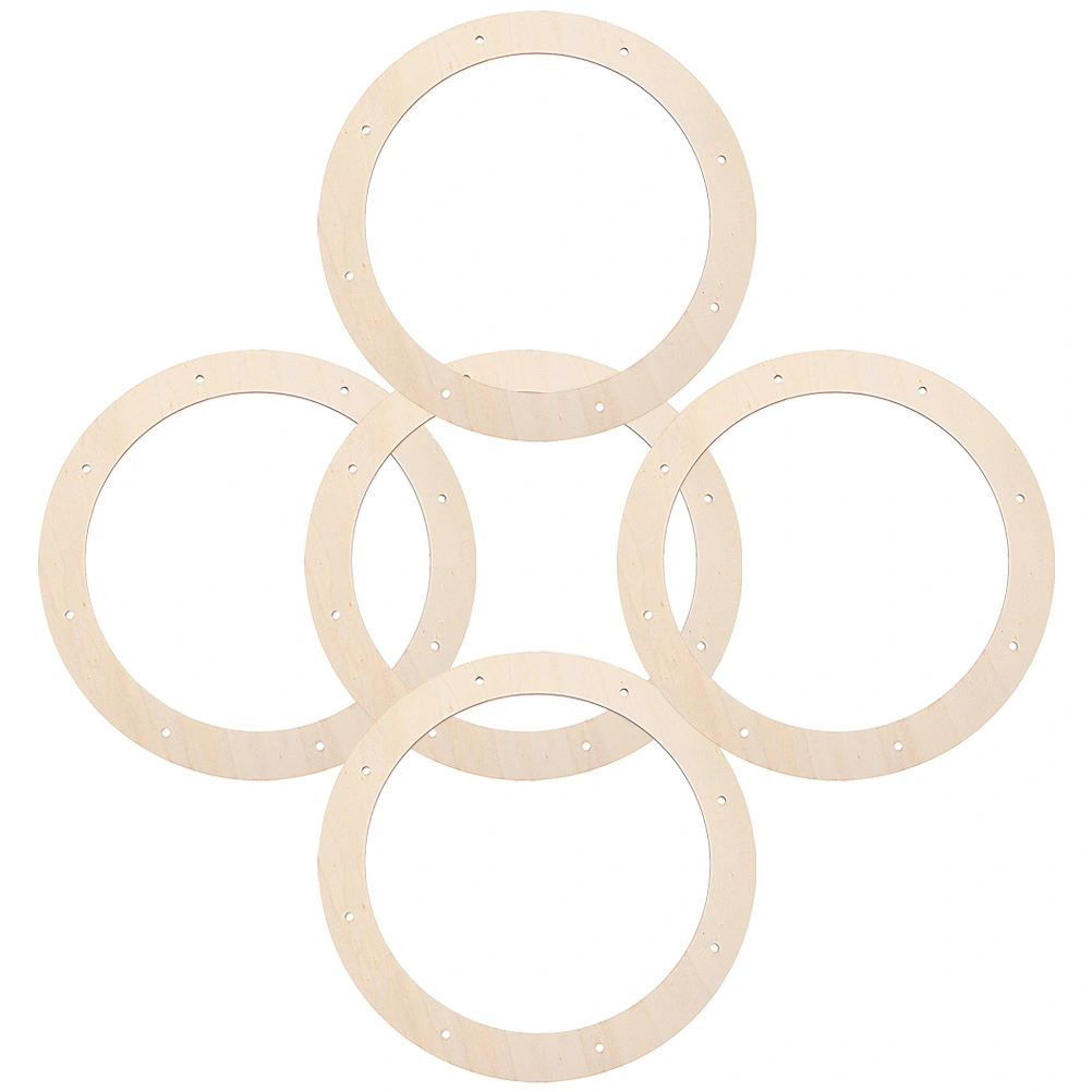 5pcs Wood Circle Wreath Frames Wreath Rings Floral Wreath Frames for Christmas