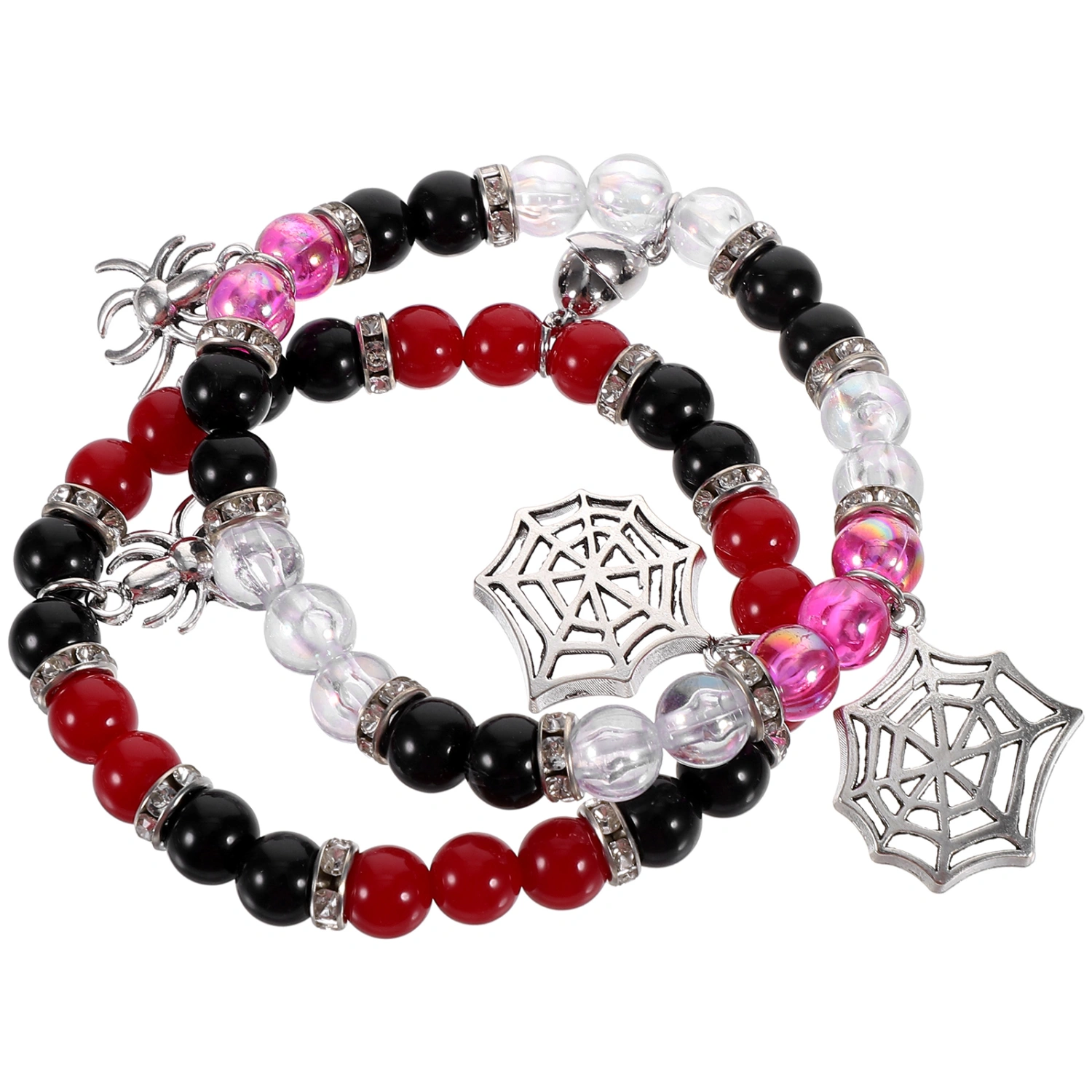 2pcs Matching Bracelets Halloween Spider Charm Bracelets Matching Couple Bracelets