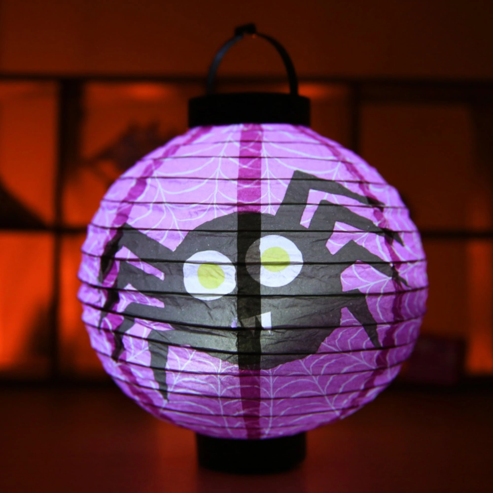 5PCS Halloween Lanterns Portable LED Lanterns Illuminated Paper Lanterns Decor