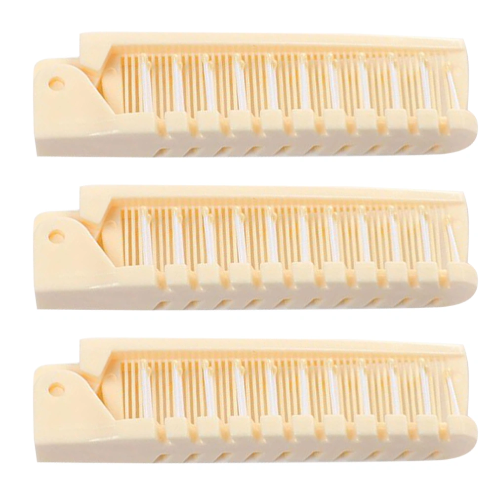 3pcs Travel Folding Hair Brushes Portable Double Headed Comb Pocket Hair Combs