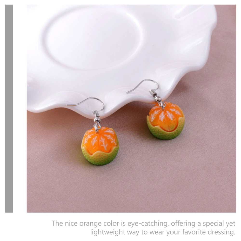 1 Pair Orange Shaped Earrings Lady Lovely Earrings Fashion Women Ear Jewelry